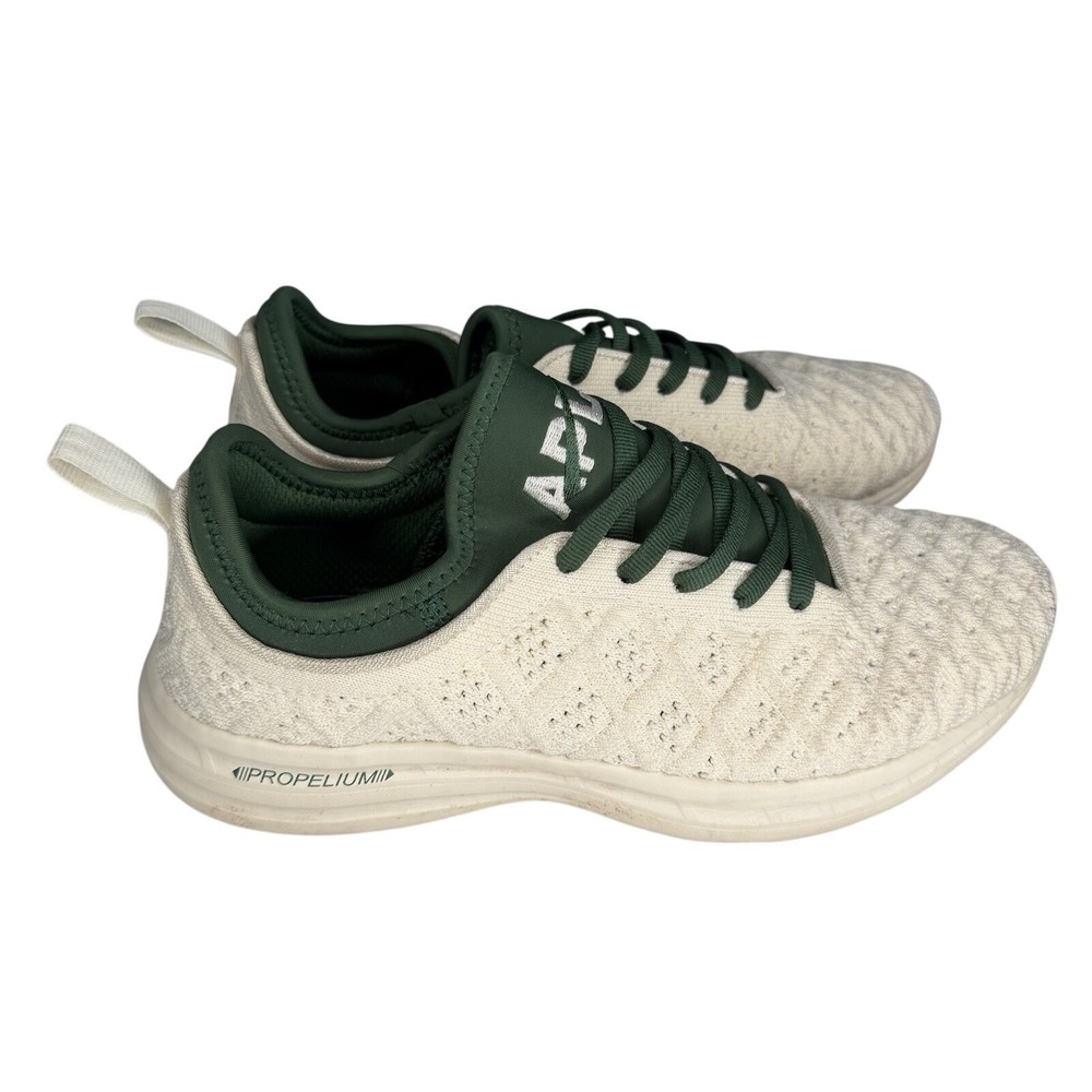 APL Techloom Phantom Trainer Sneaker Women 7 Lace Up White Green Run lightweight